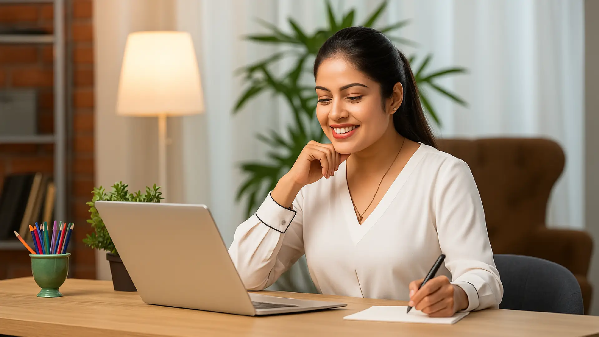 Nivaan-care-solve-neck-pain-problems-working-female-desktop